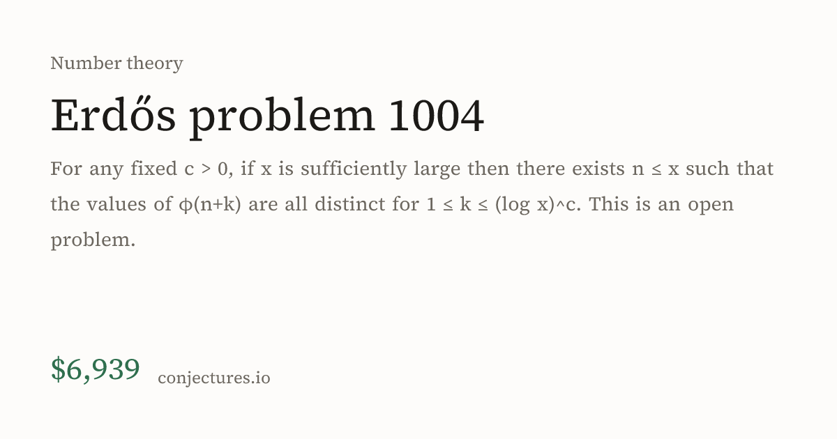Erdős problem 1004 · Conjectures.io